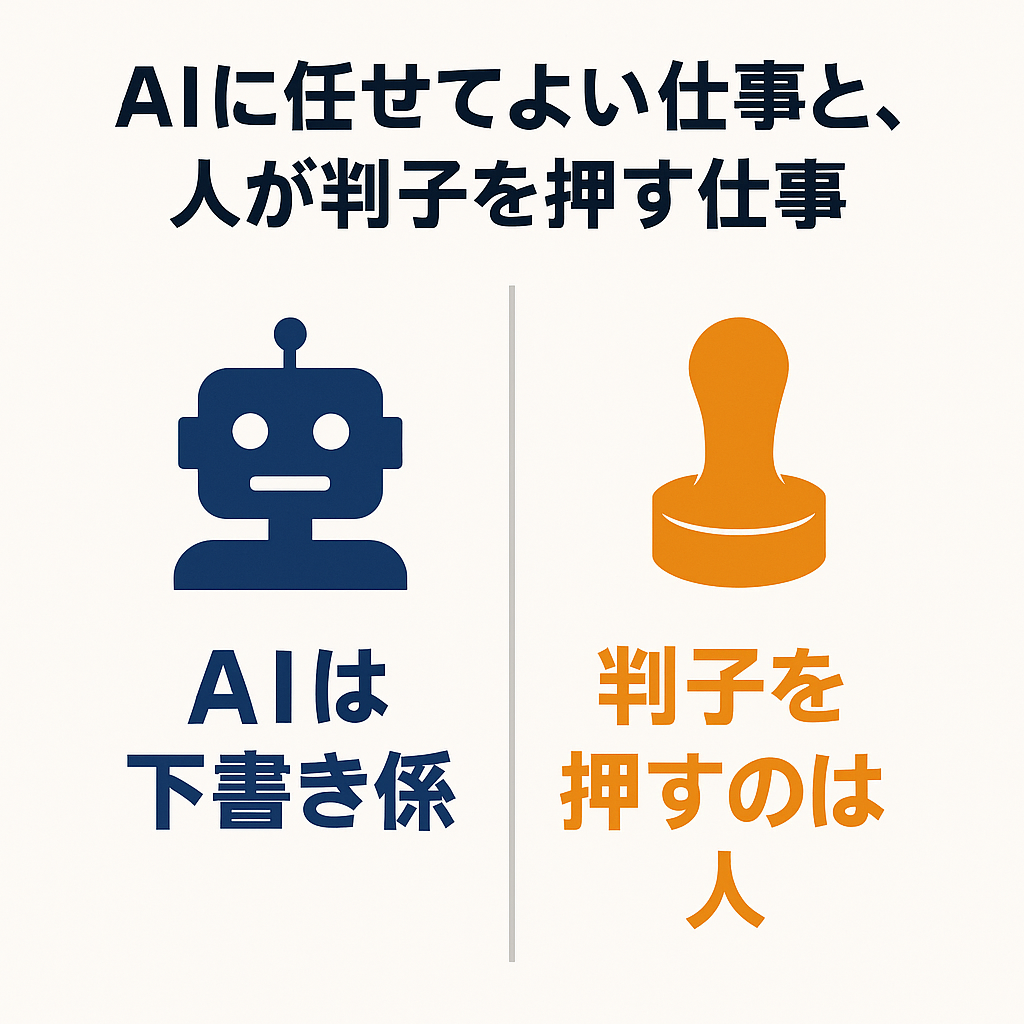 AIに任せてよい仕事と、人が判子を押す仕事